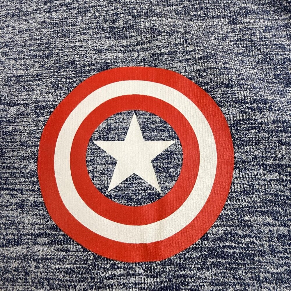 Marvel Captain America Shield Pullover Mens Medium Blue Quarter Zip Heathered - Picture 13 of 13